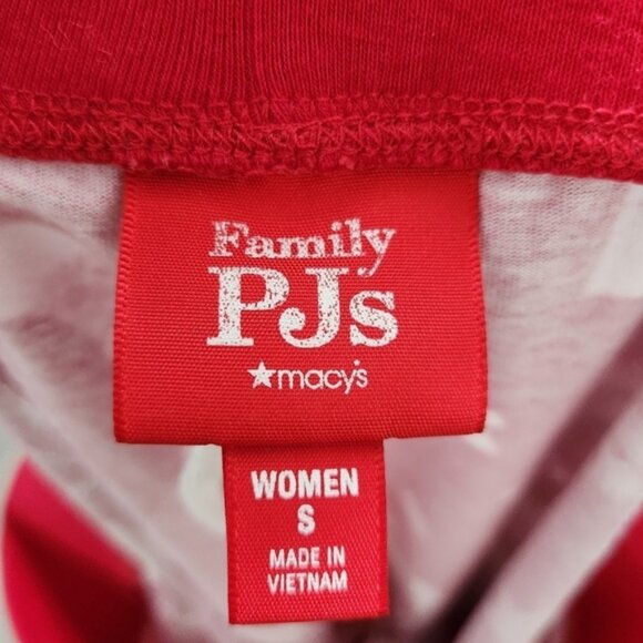 Macy's Red/White Matching Merry Bright Holiday Pajamas Set Size S Women's - Picture 9 of 13